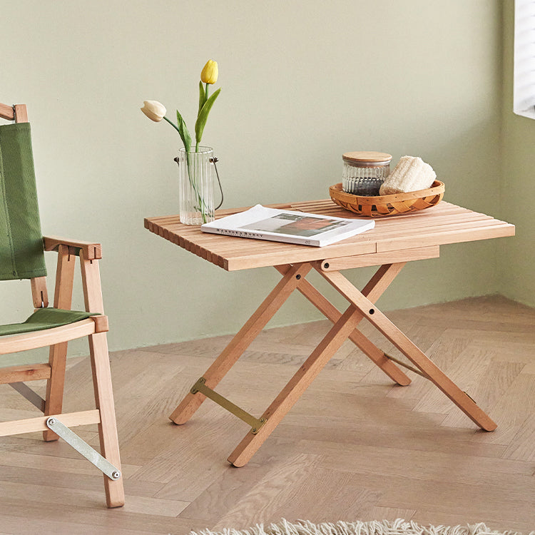 Modern Waterproof Wood Courtyard Table Rectangle Outdoor Table