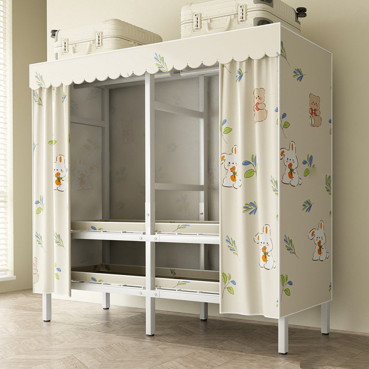 Modern Freestanding Metal Frame Wardrobe Foldable Wardrobe with Garment Rod