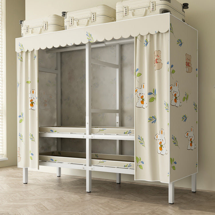 Modern Freestanding Metal Frame Wardrobe Foldable Wardrobe with Garment Rod