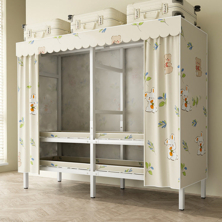 Modern Freestanding Metal Frame Wardrobe Foldable Wardrobe with Garment Rod