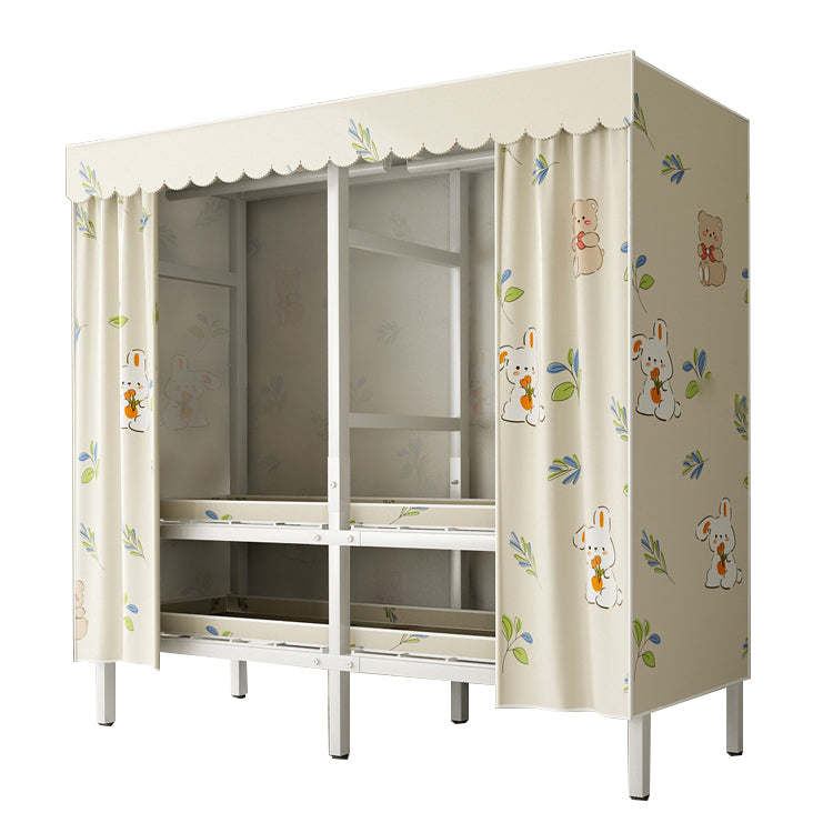 Modern Freestanding Metal Frame Wardrobe Foldable Wardrobe with Garment Rod