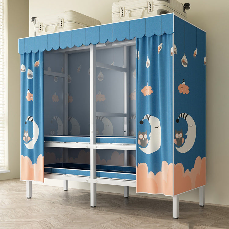 Modern Freestanding Metal Frame Wardrobe Foldable Wardrobe with Garment Rod