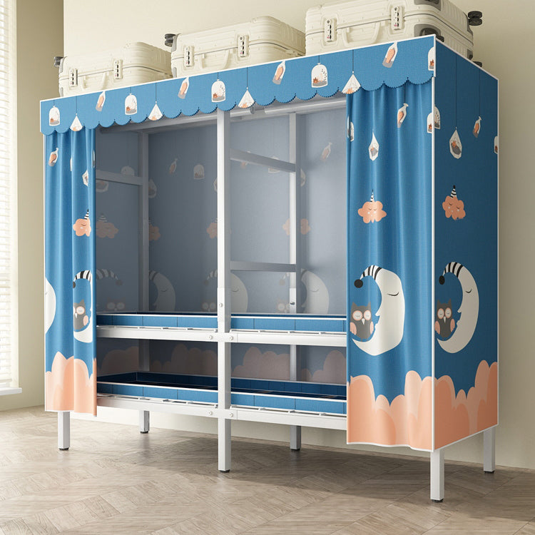 Modern Freestanding Metal Frame Wardrobe Foldable Wardrobe with Garment Rod