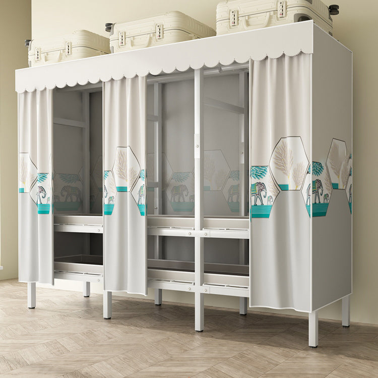 Modern Freestanding Metal Frame Wardrobe Foldable Wardrobe with Garment Rod