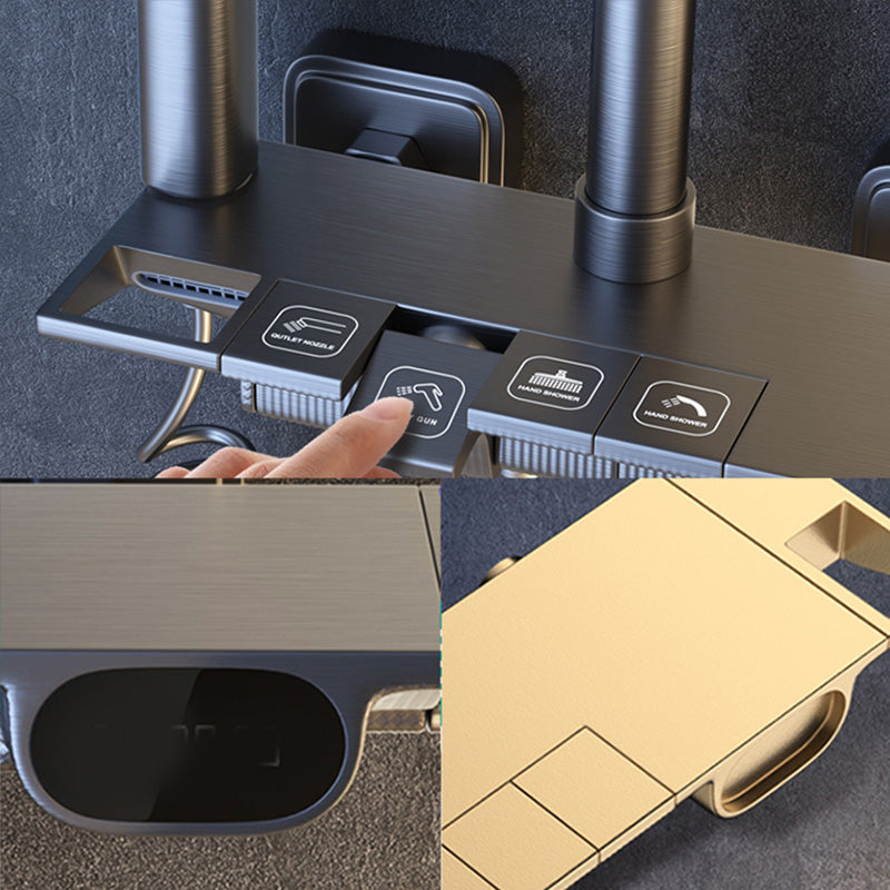 Grey Shower System Swivel Adjustable Spray Pattern Wall-Mounted Shower System