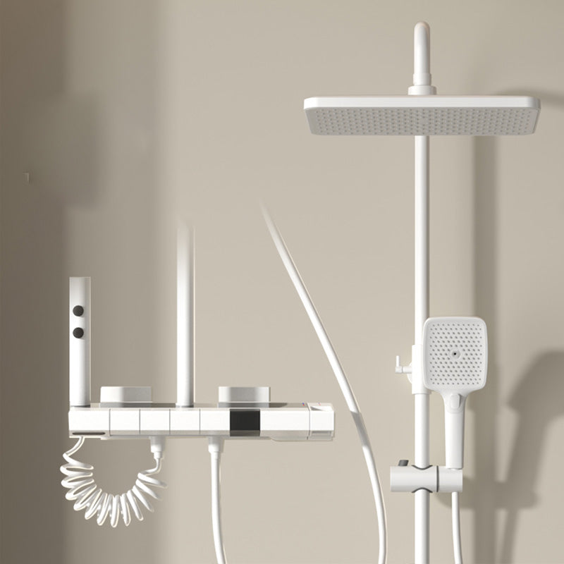 Wall Mount Shower Set Square Shower Arm Adjustable Spray Pattern Shower Set