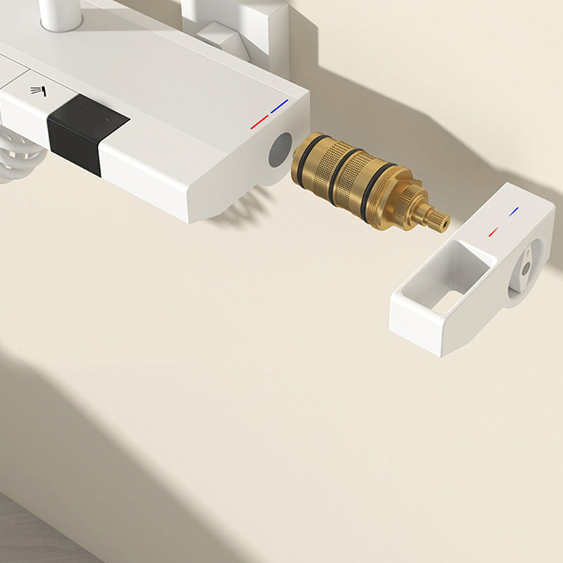 Wall Mount Shower Set Square Shower Arm Adjustable Spray Pattern Shower Set