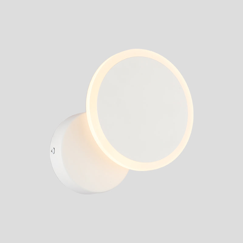 White/Black Round Wall Light Sconce Minimalist LED Acrylic Wall Mounted Lamp Fixture in Warm/White Light