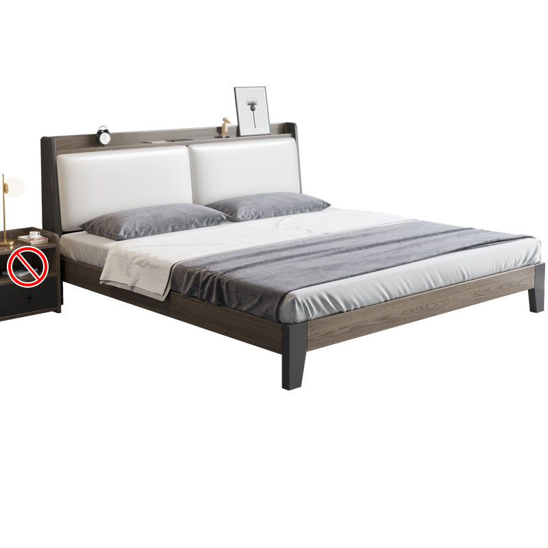 Contemporary Wood and Upholstered Bed Rectangular Standard Bed