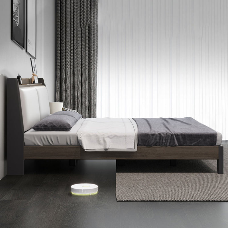 Contemporary Wood and Upholstered Bed Rectangular Standard Bed