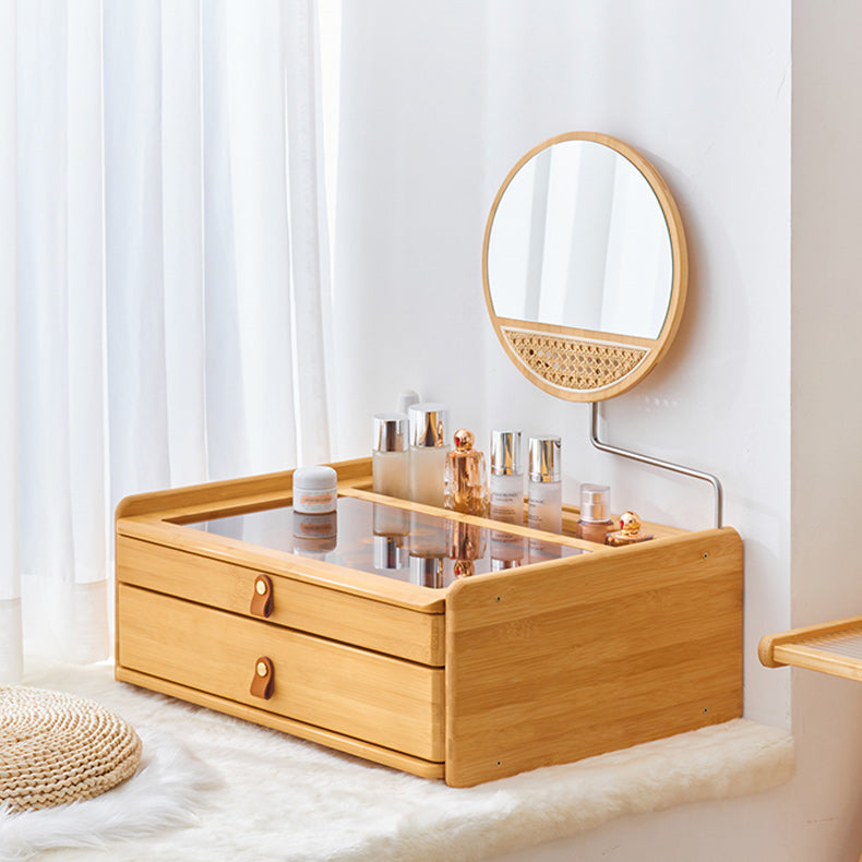 Modern Mirrored Makeup Vanity Glass Drawers Make-up Vanity with Storage