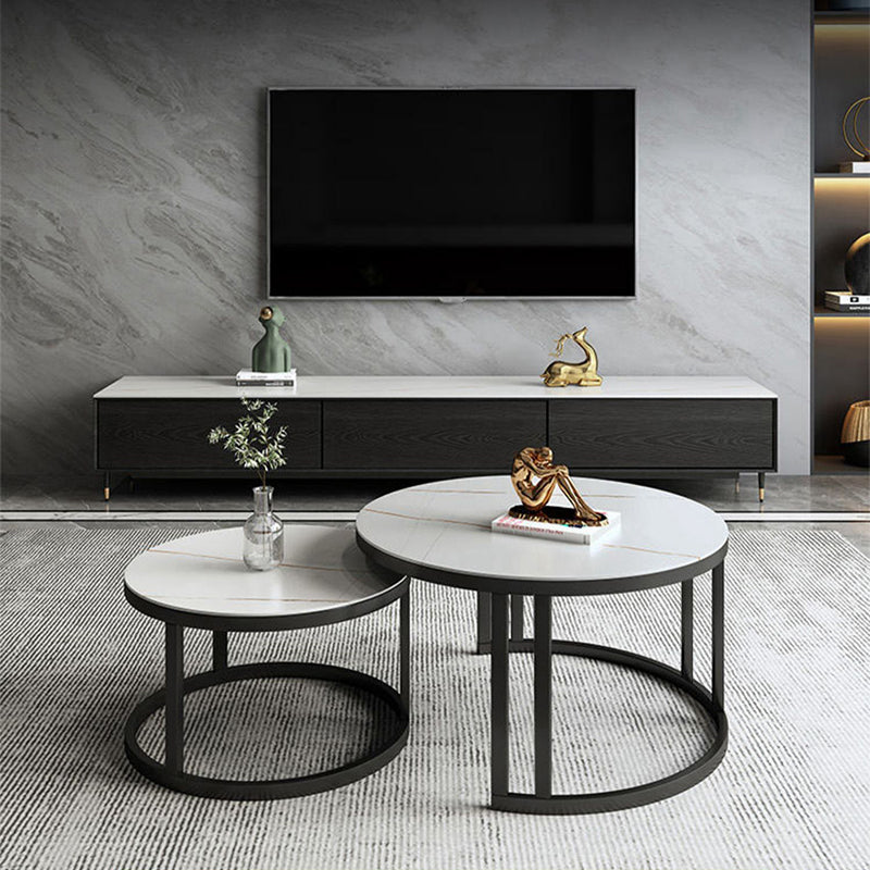 Rectangle Coffee Table Slate 2 Nesting Coffee Table Set for Living Room