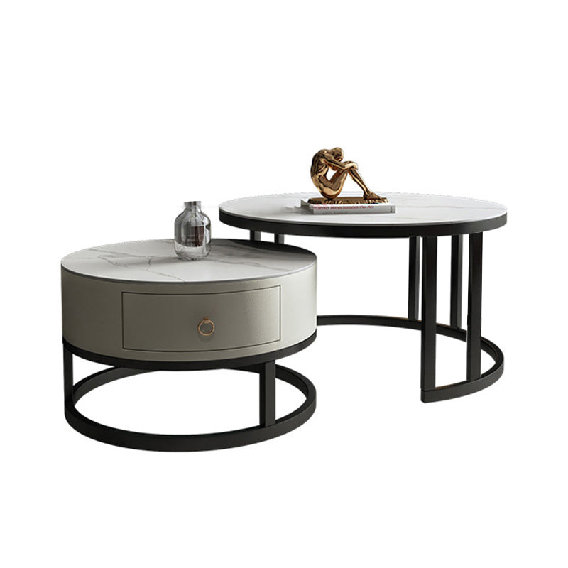 Rectangle Coffee Table Slate 2 Nesting Coffee Table Set for Living Room