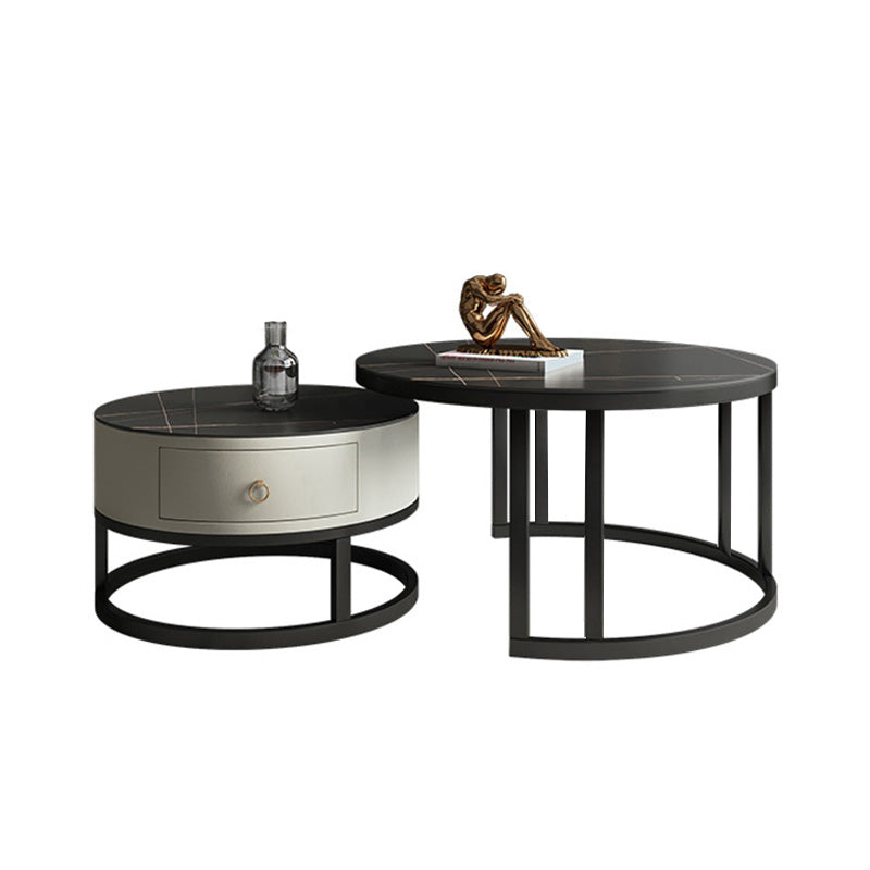 Rectangle Coffee Table Slate 2 Nesting Coffee Table Set for Living Room