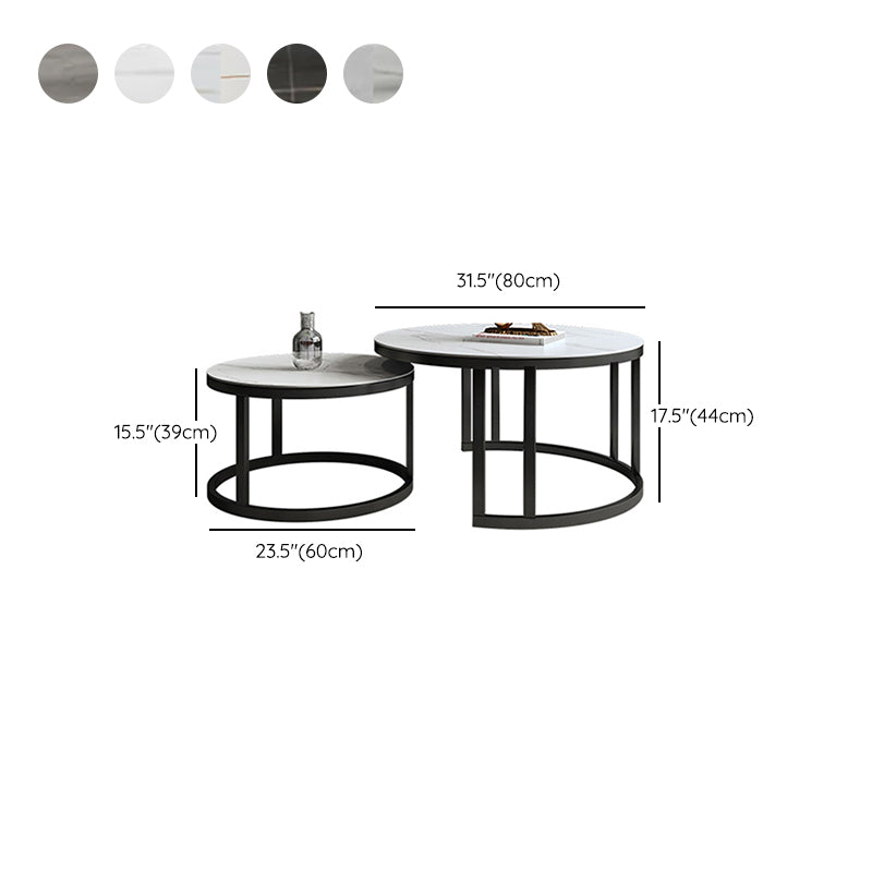 Rectangle Coffee Table Slate 2 Nesting Coffee Table Set for Living Room