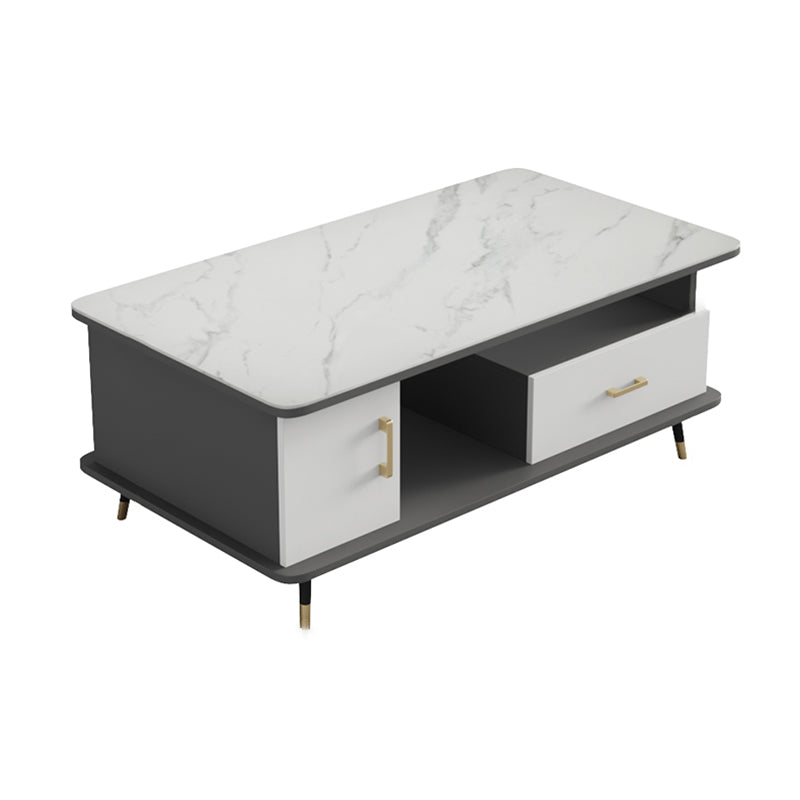 Rectangle Coffee Table Slate Coffee Cocktail Table with Storage Drawers