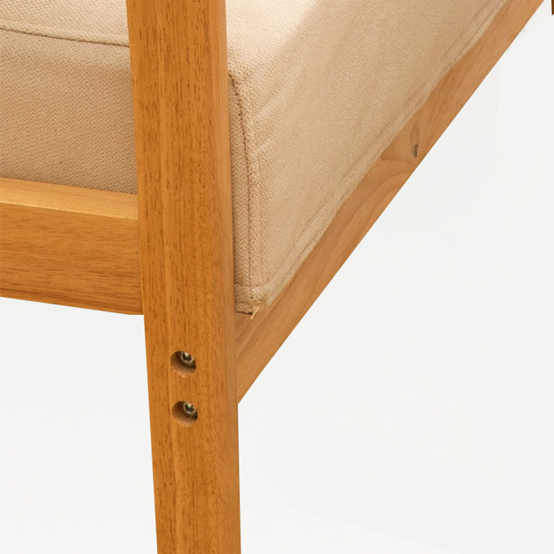 Square Arm Sofa Solid Wood Pillow Back Seating for Living Room