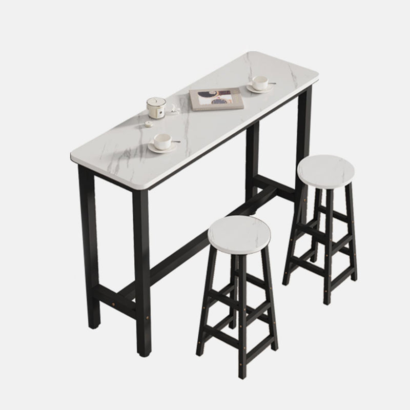 Modern Rectangle Wood Counter Table 2/3/4/5 Pieces Bar Table Set for Cafe