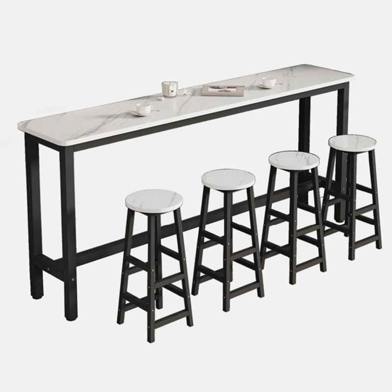 Modern Rectangle Wood Counter Table 2/3/4/5 Pieces Bar Table Set for Cafe