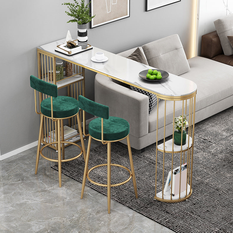 Glam Style Bar Set 1/2/3 Pieces Stone Bar table with Ladder Back Stools