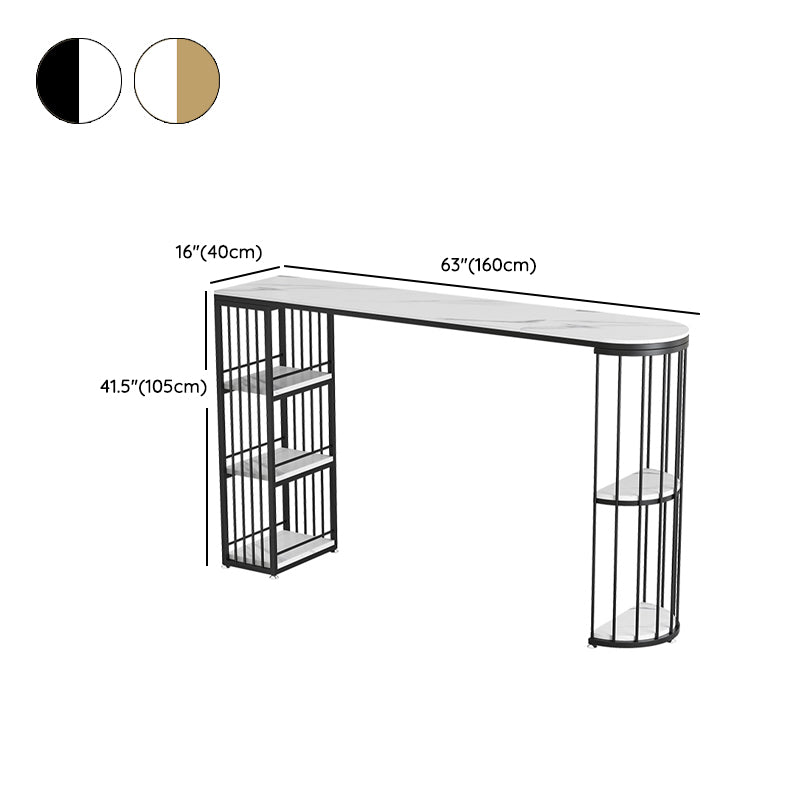 Glam Style Bar Set 1/2/3 Pieces Stone Bar table with Ladder Back Stools