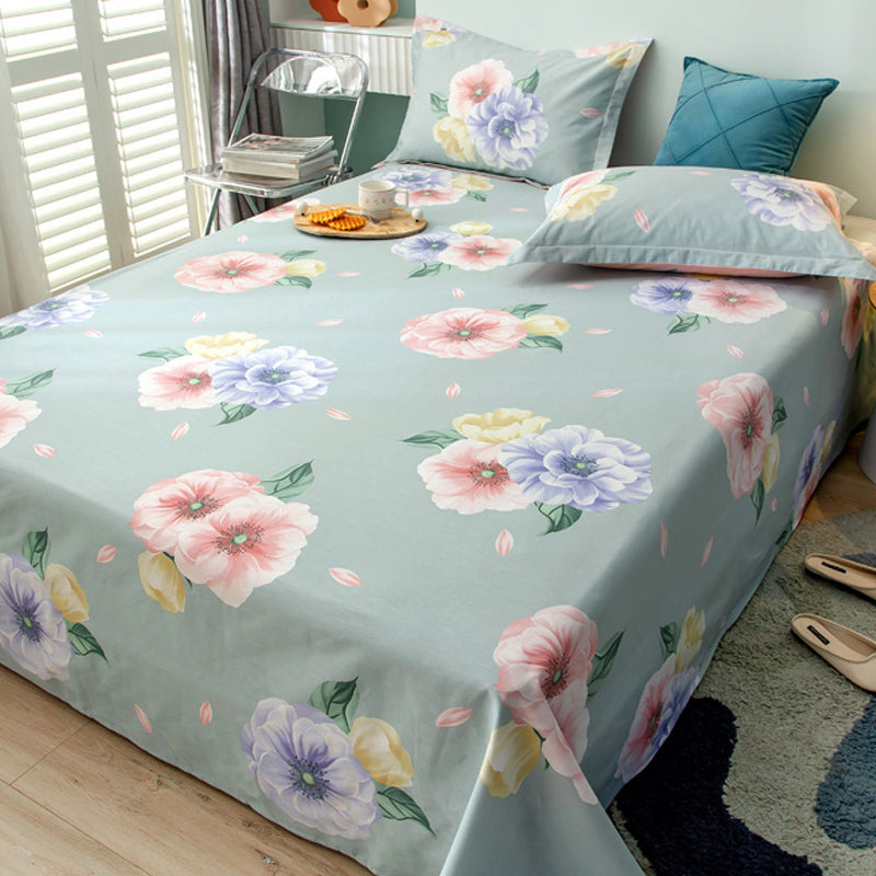 Popular Bed Sheet Cartoon Bear Patterned Fade Resistant Non-Pilling 100 Cotton Bed Sheet