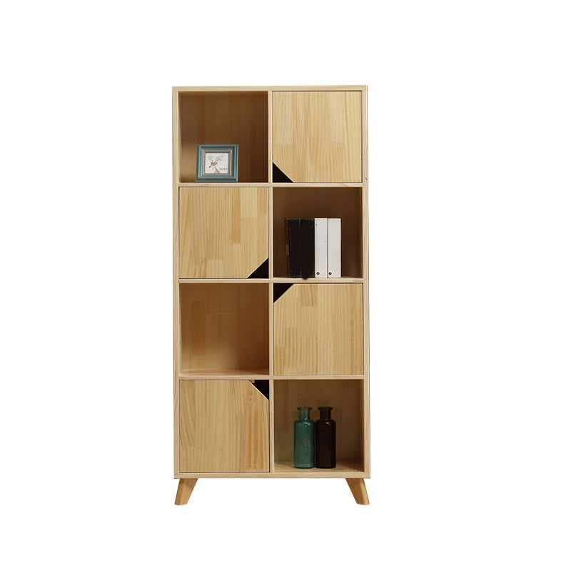 Wooden Closed Back Bookcase Standard Natural Bookshelf with Shelves