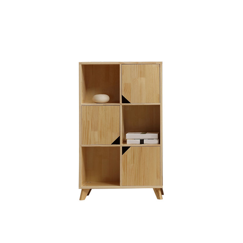 Wooden Closed Back Bookcase Standard Natural Bookshelf with Shelves