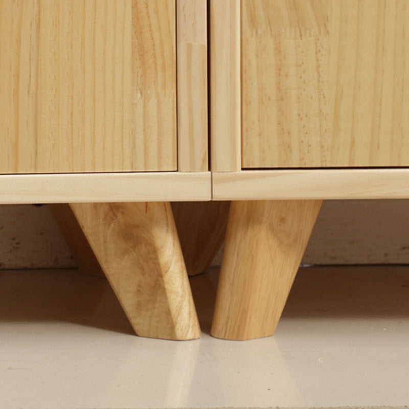 Wooden Closed Back Bookcase Standard Natural Bookshelf with Shelves