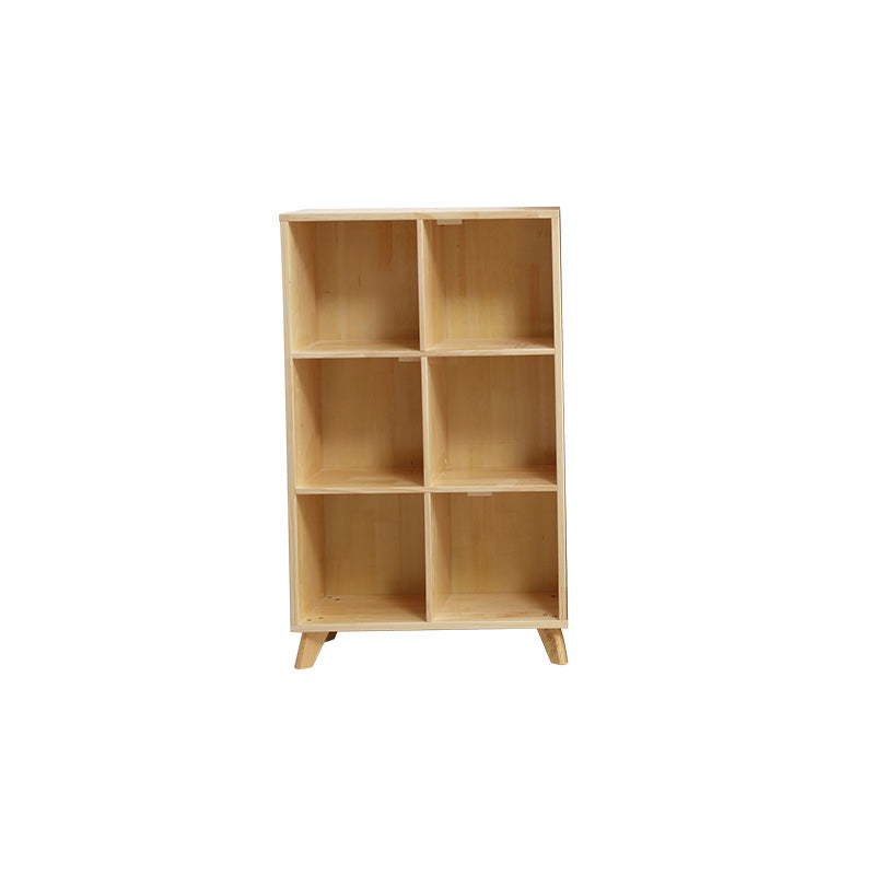 Wooden Closed Back Bookcase Standard Natural Bookshelf with Shelves