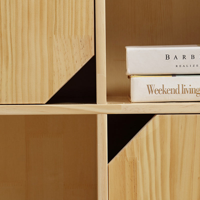 Wooden Closed Back Bookcase Standard Natural Bookshelf with Shelves