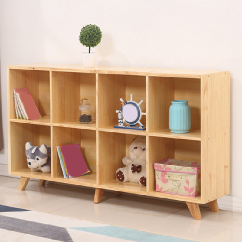 Wooden Closed Back Bookcase Standard Natural Bookshelf with Shelves
