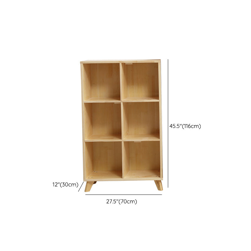 Wooden Closed Back Bookcase Standard Natural Bookshelf with Shelves