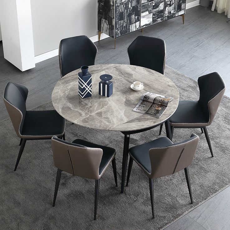 Extendable Dining Table Set 1/4/5/7 Pieces with Metal Base Kitchen Furniture Set