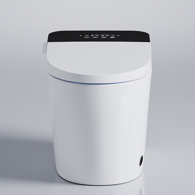 White Elongated Floor Standing Bidet with Heated Seat and Foot Sensor