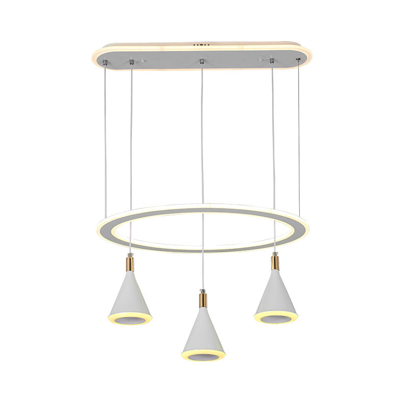 Pendentif multi-léger à cône blanc LED