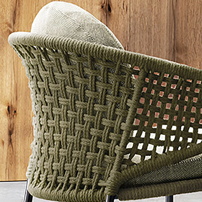 Rattan Outdoors Dining Chair Tropical Metal Armchair Dining Side Chair