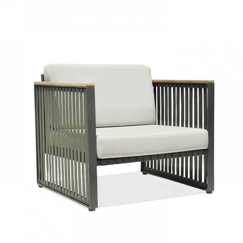 27.55" Wide Cushion Outdoor Sofa UV Resistant Metal Frame Patio Sofa