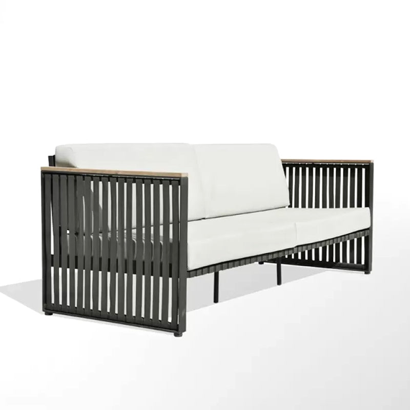 27.55" Wide Cushion Outdoor Sofa UV Resistant Metal Frame Patio Sofa