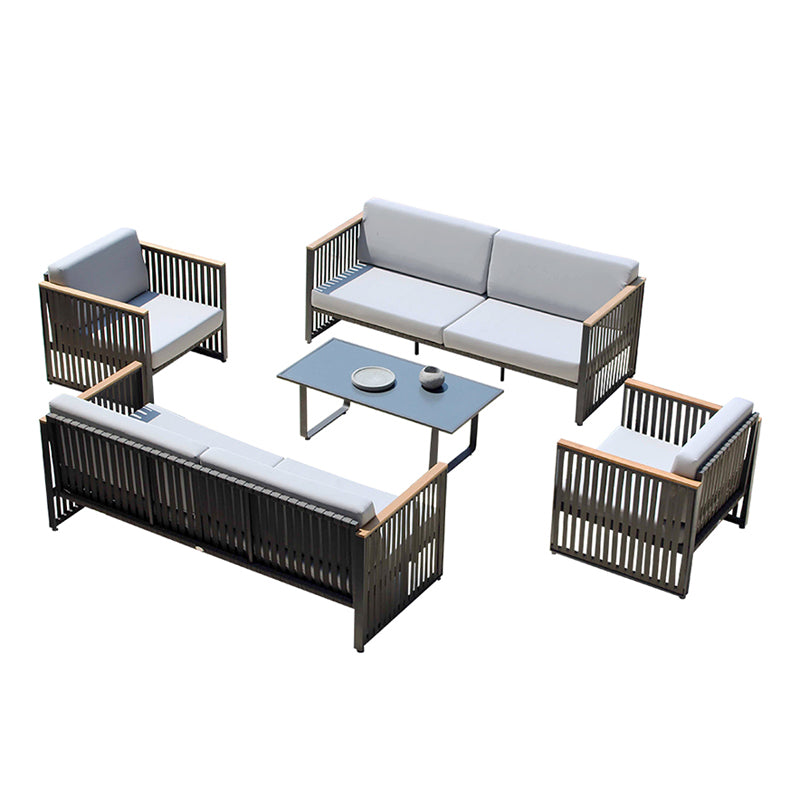 27.55" Wide Cushion Outdoor Sofa UV Resistant Metal Frame Patio Sofa