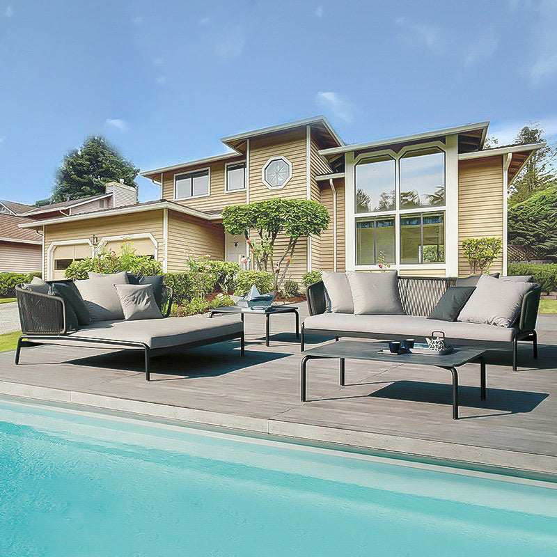 Metal Frame Outdoor Sofa Industrial UV Resistant Patio Sofa with Cushion