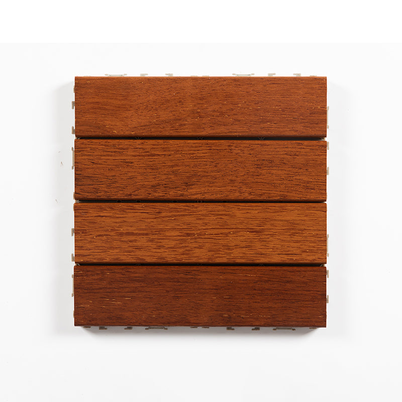 4-Slat Wood Deck/Patio Flooring Tiles Interlocking Installation Floor Board Tiles