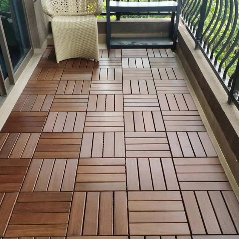 4-Slat Wood Deck/Patio Flooring Tiles Interlocking Installation Floor Board Tiles