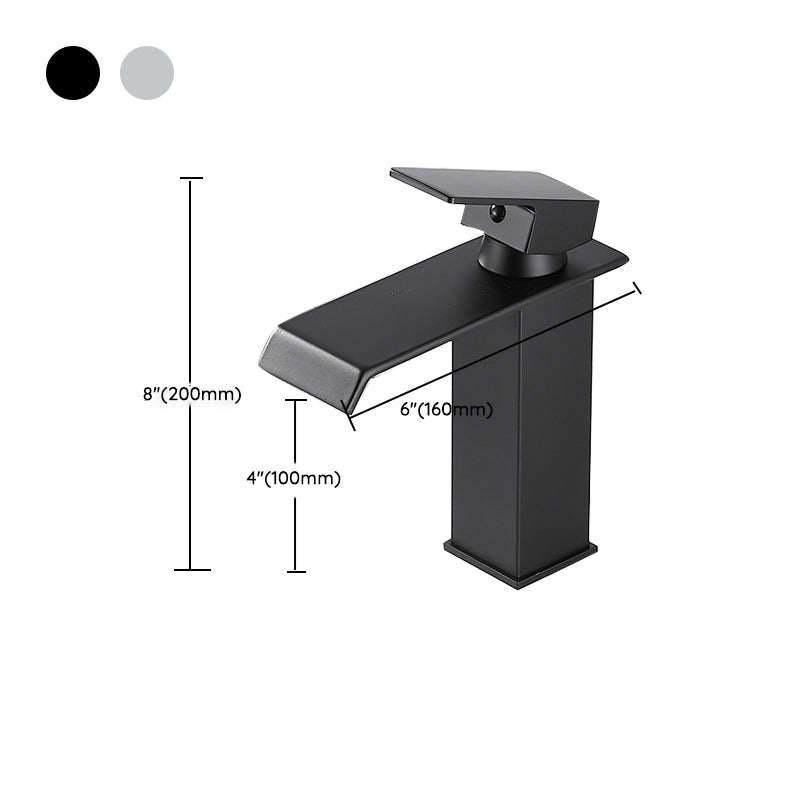 American Style 1 Handle Waterfall Basin Faucet, Bathroom Water Sink Faucet with Drain