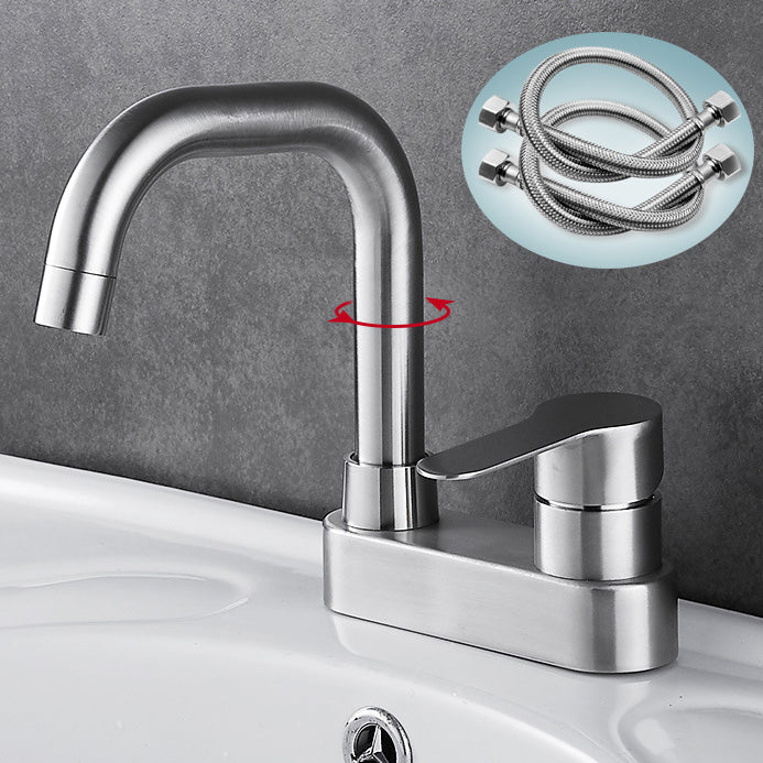 Bathroom Sink 304 Stainless Steel Center Faucet, Single Handle Bathroom Vanity Faucet
