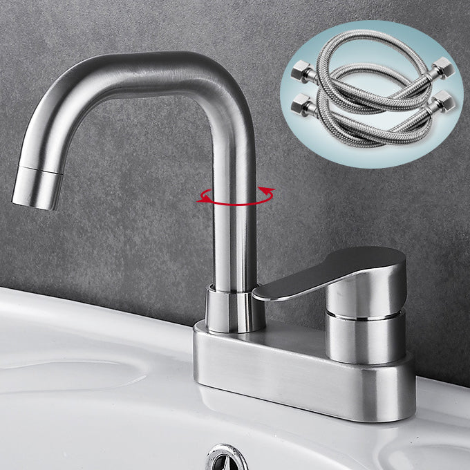 Bathroom Sink 304 Stainless Steel Center Faucet, Single Handle Bathroom Vanity Faucet