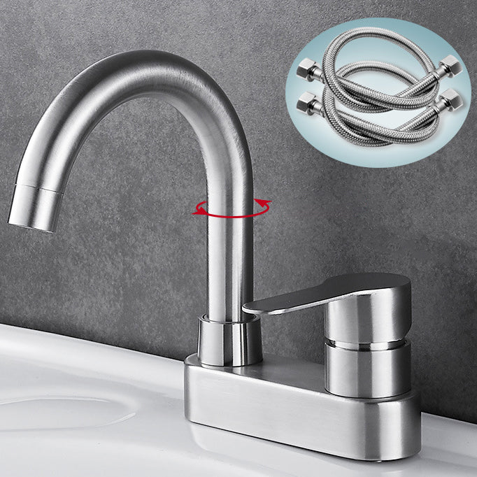 Bathroom Sink 304 Stainless Steel Center Faucet, Single Handle Bathroom Vanity Faucet