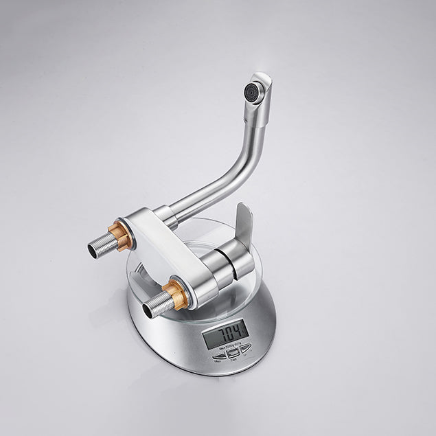 Bathroom Sink 304 Stainless Steel Center Faucet, Single Handle Bathroom Vanity Faucet