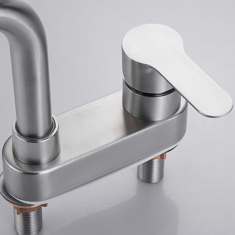 Bathroom Sink 304 Stainless Steel Center Faucet, Single Handle Bathroom Vanity Faucet