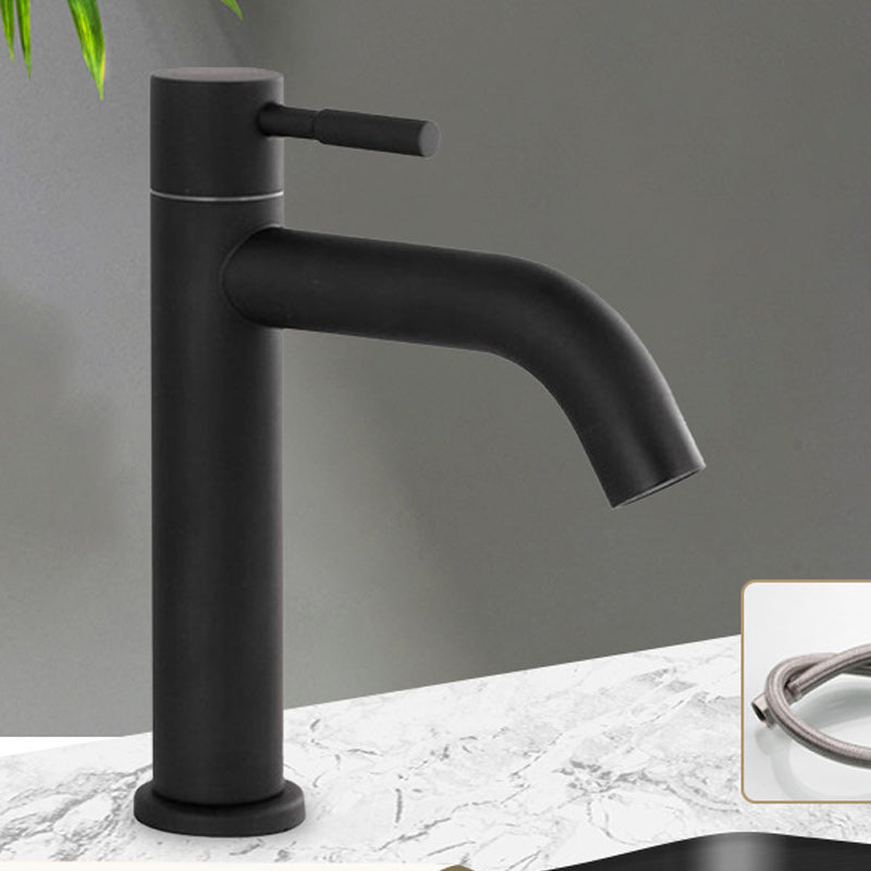 Circular Bathroom Faucet Modern Style Black Sink Faucet with Stainless Steel